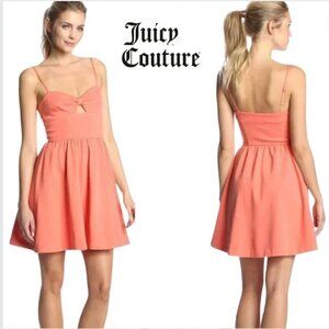 Juicy Couture Y2K Peach Solid Ponte Flirty Fit& Flare Dress, 8